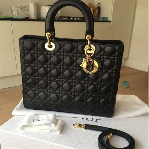 lady dior black|large black lady dior bag.